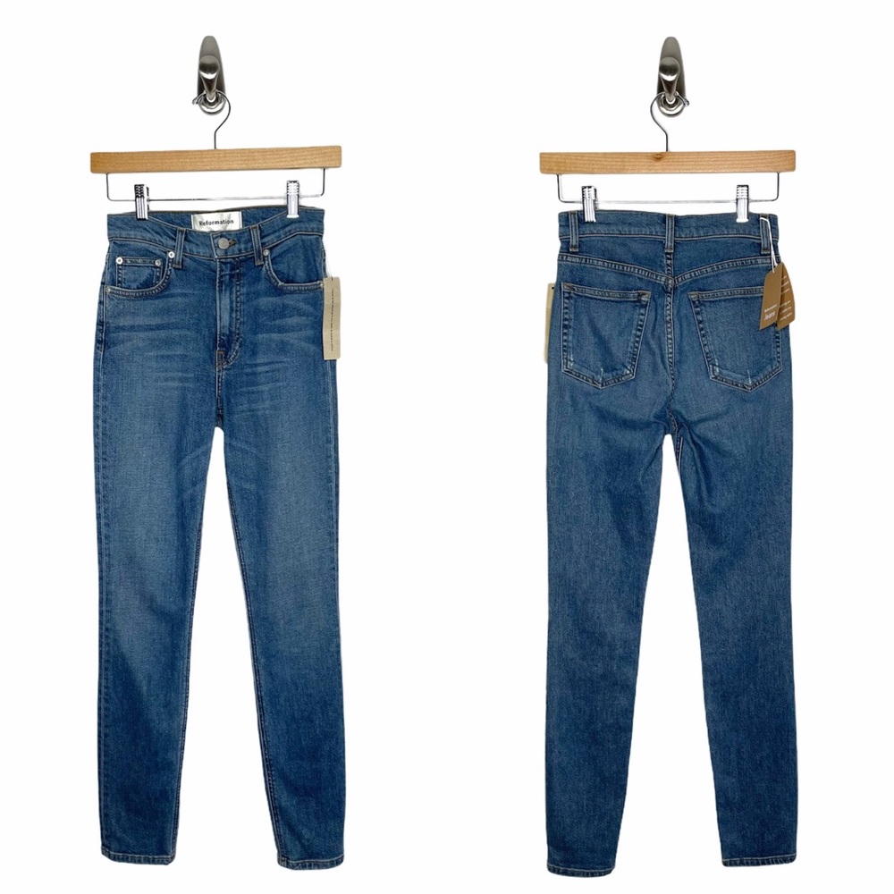 Reformation | NWT High & Skinny Jeans in Rhine Wash Blue 25
